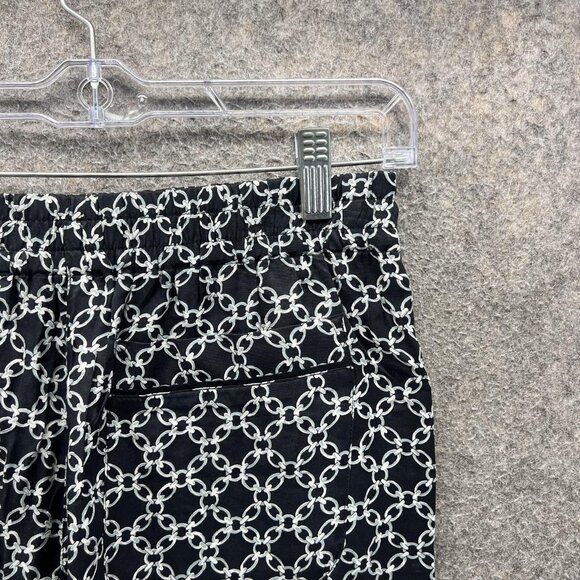 The Kooples Pants Womens 1 Black White Chain Print Pull On Elastic Trousers - Picture 9 of 11